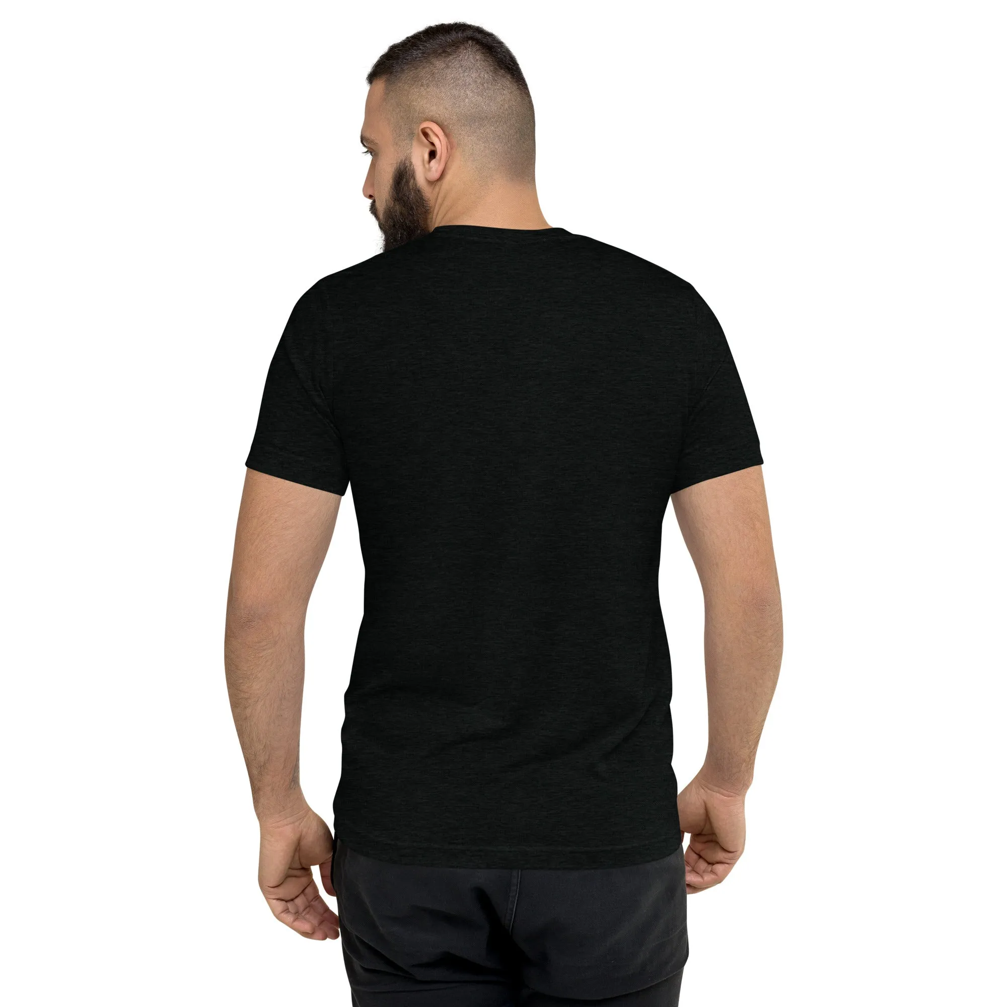 Gerald Black Tri-blend Short-Sleeve Statement T-shirt for Men and Women