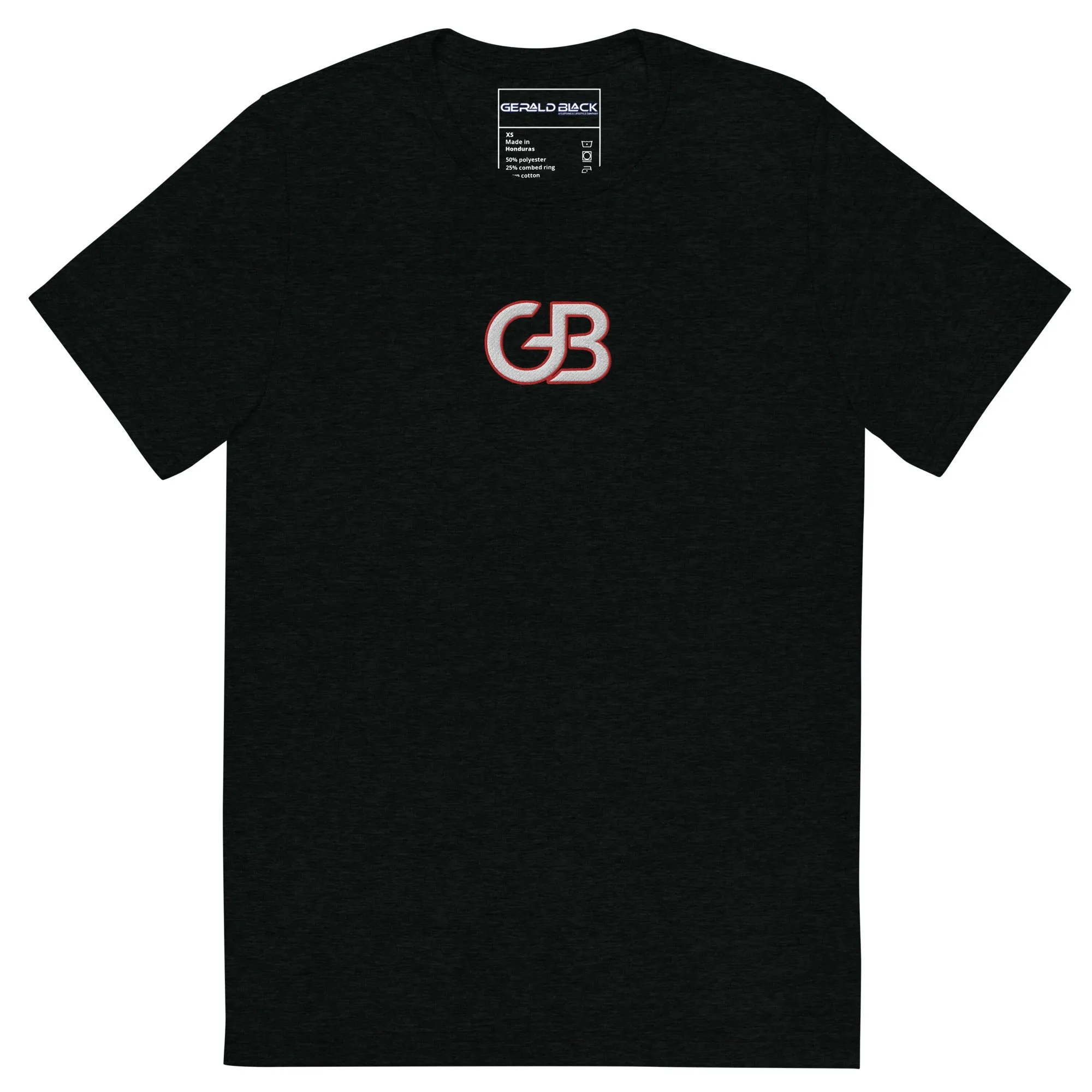 Gerald Black Tri-blend Short-Sleeve Statement T-shirt for Men and Women