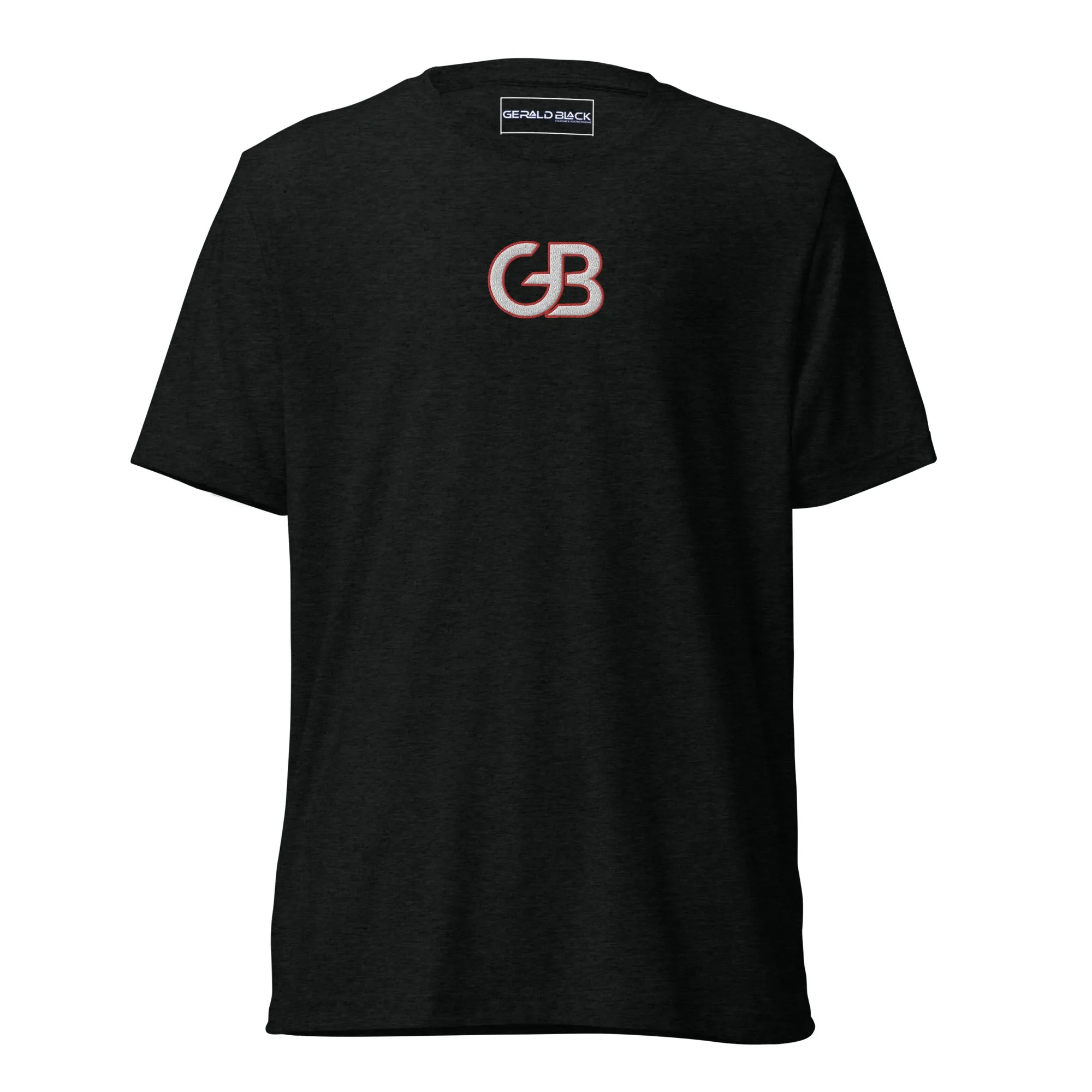 Gerald Black Tri-blend Short-Sleeve Statement T-shirt for Men and Women