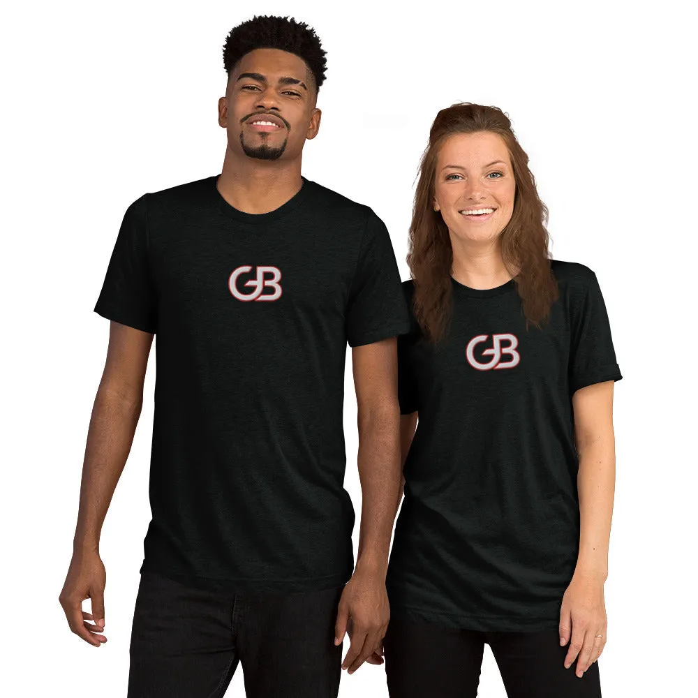 Gerald Black Tri-blend Short-Sleeve Statement T-shirt for Men and Women