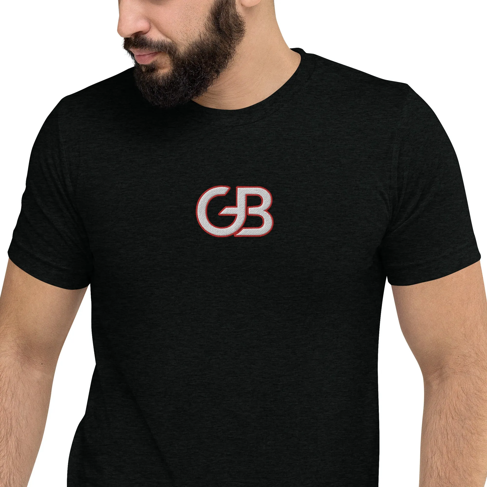 Gerald Black Tri-blend Short-Sleeve Statement T-shirt for Men and Women