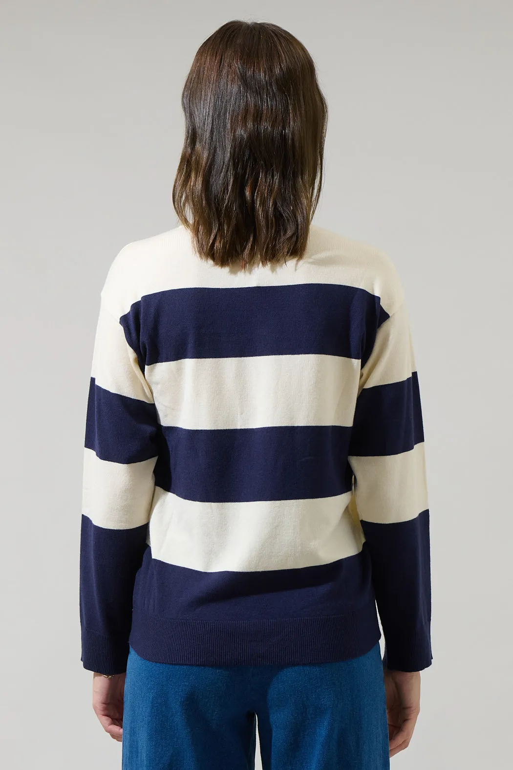 Hebrony Color Block Striped Sweater