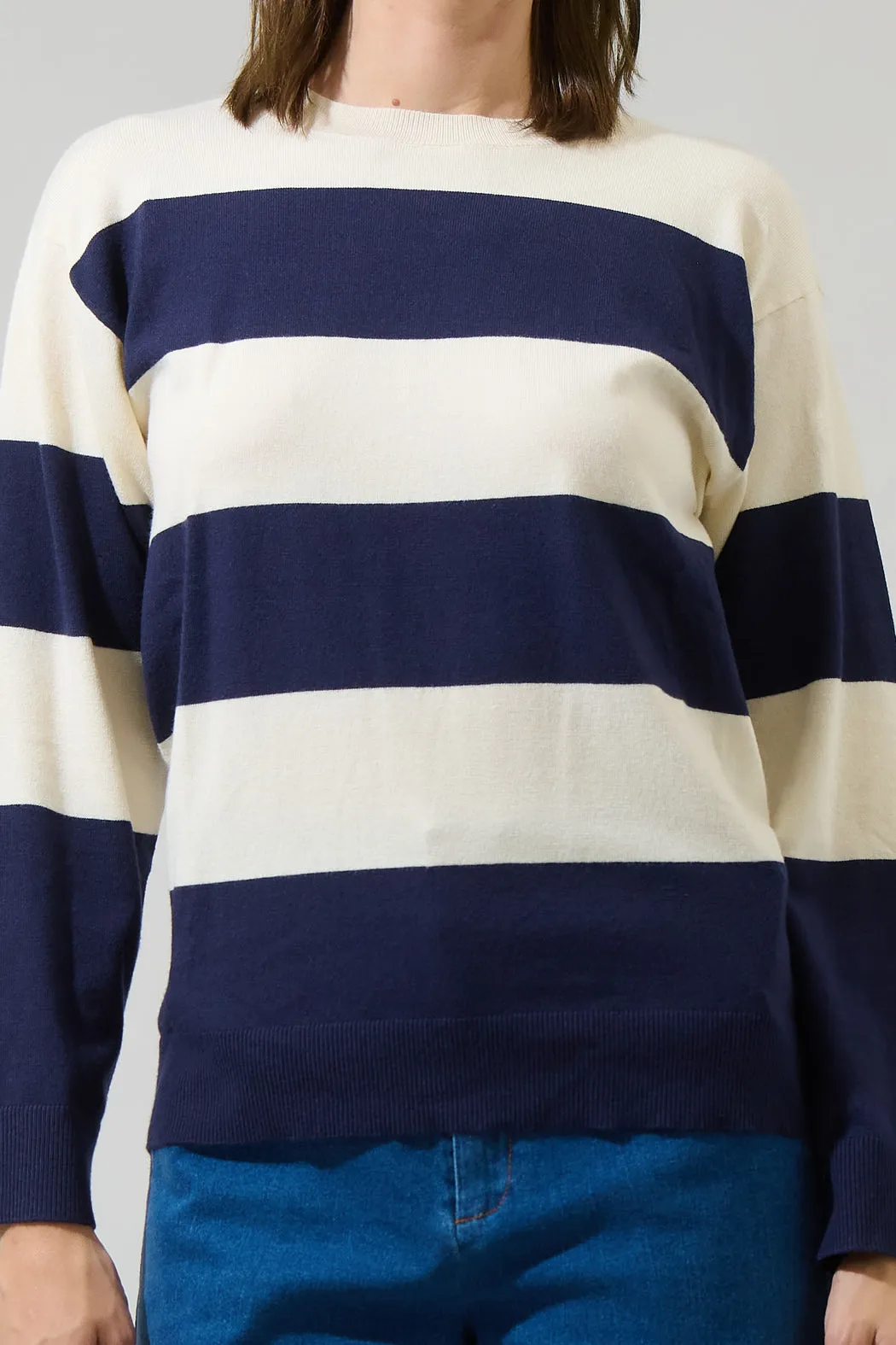 Hebrony Color Block Striped Sweater