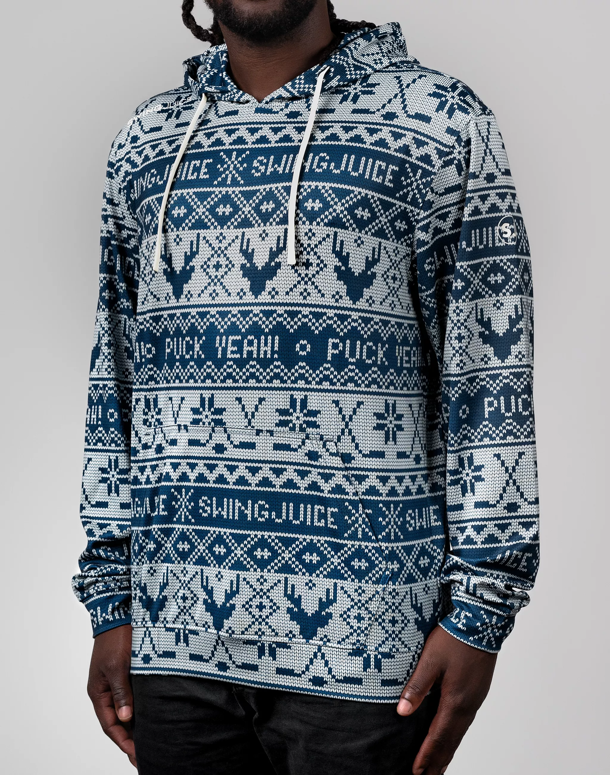 Hockey Puck Yeah Fairisle Men's Performance Hoodie