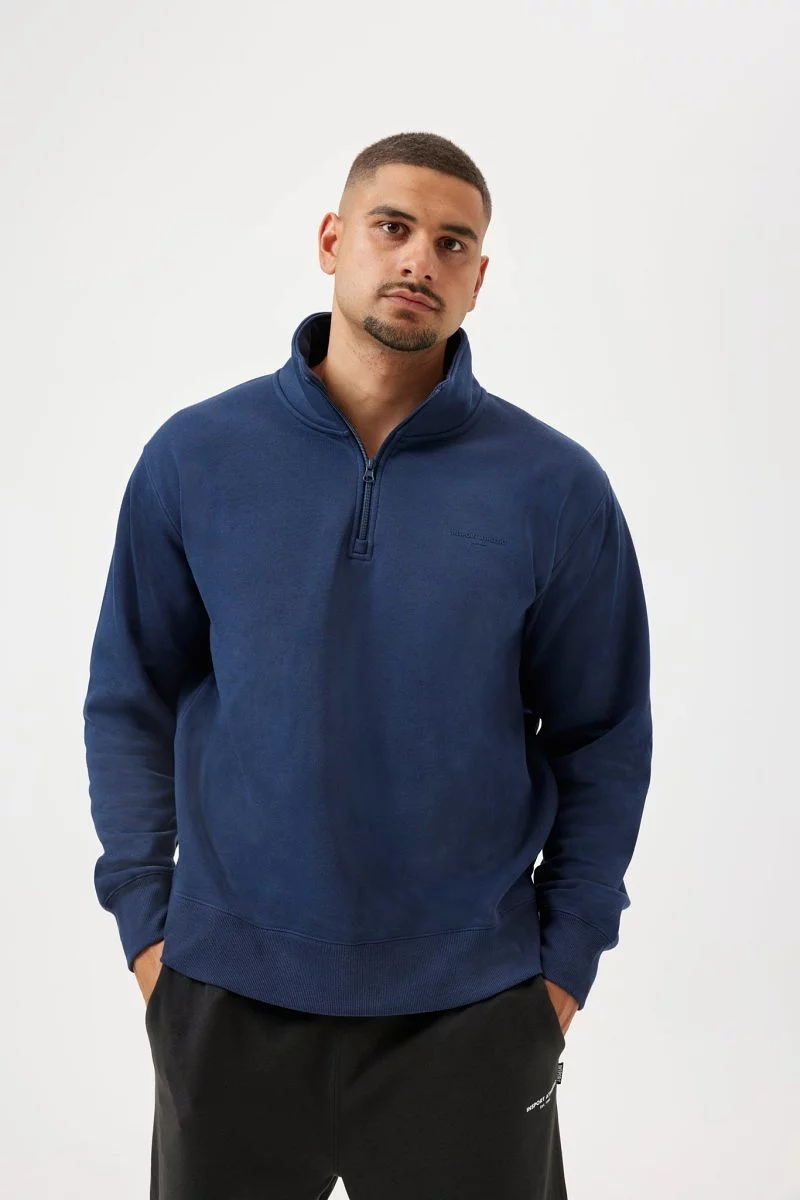 INSPORT MEN'S QUARTER ZIP TOP NAVY