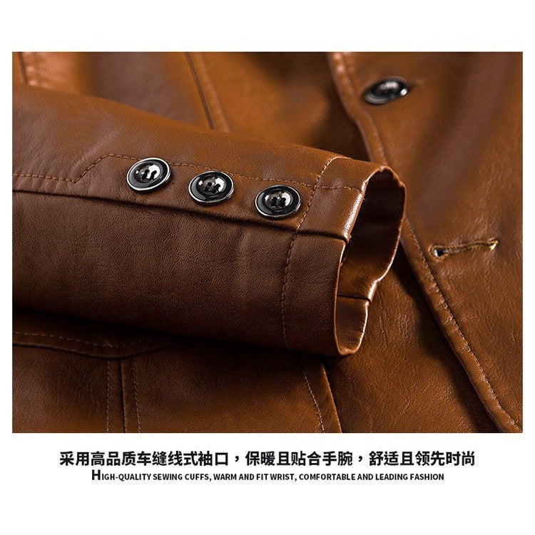 INSTOCK - Men's casual PU leather slim motorcycle jacket.