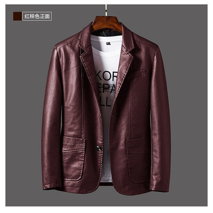 INSTOCK - Men's casual PU leather slim motorcycle jacket.