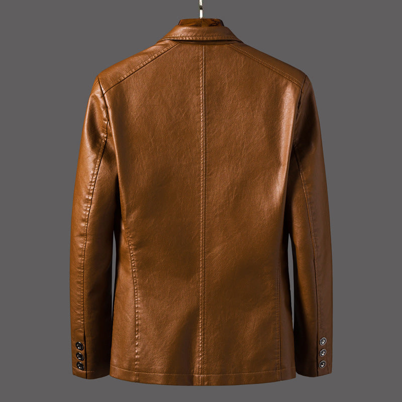 INSTOCK - Men's casual PU leather slim motorcycle jacket.