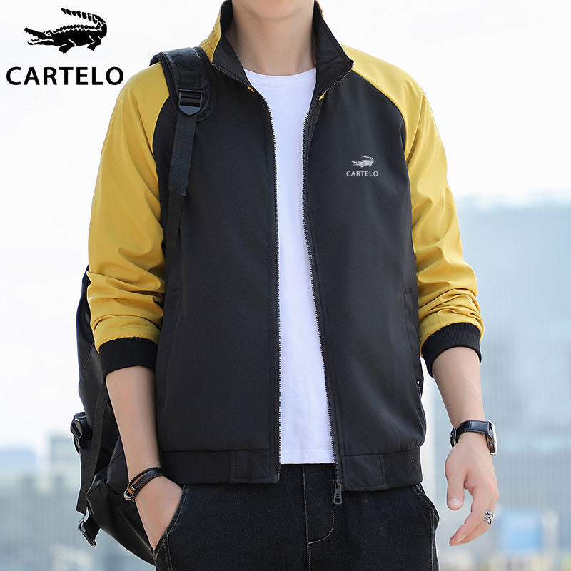 INSTOCK - New Men's Jacket Pu Style Trendy Fashion Color-block