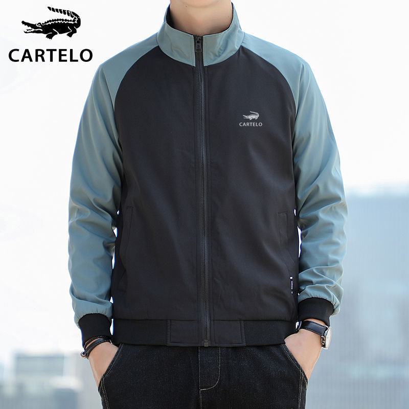 INSTOCK - New Men's Jacket Pu Style Trendy Fashion Color-block