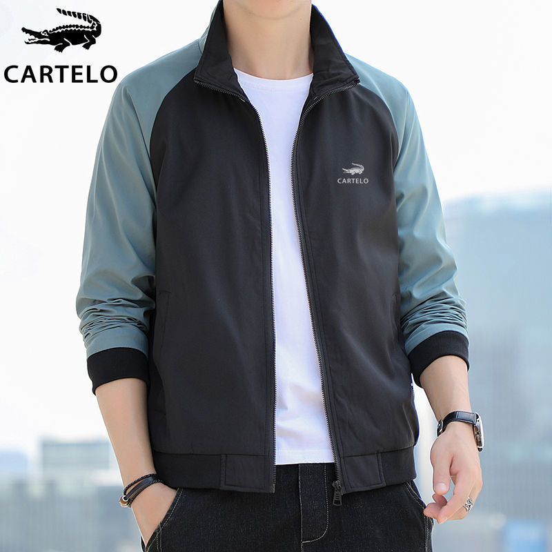 INSTOCK - New Men's Jacket Pu Style Trendy Fashion Color-block