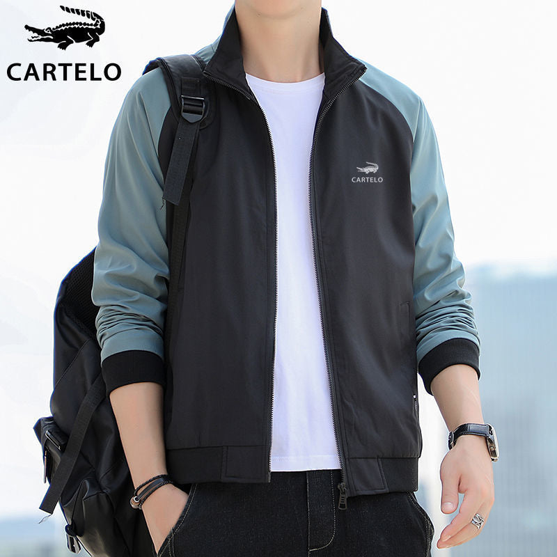 INSTOCK - New Men's Jacket Pu Style Trendy Fashion Color-block