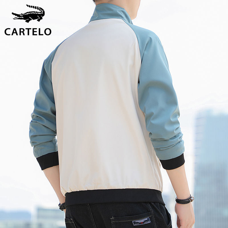 INSTOCK - New Men's Jacket Pu Style Trendy Fashion Color-block