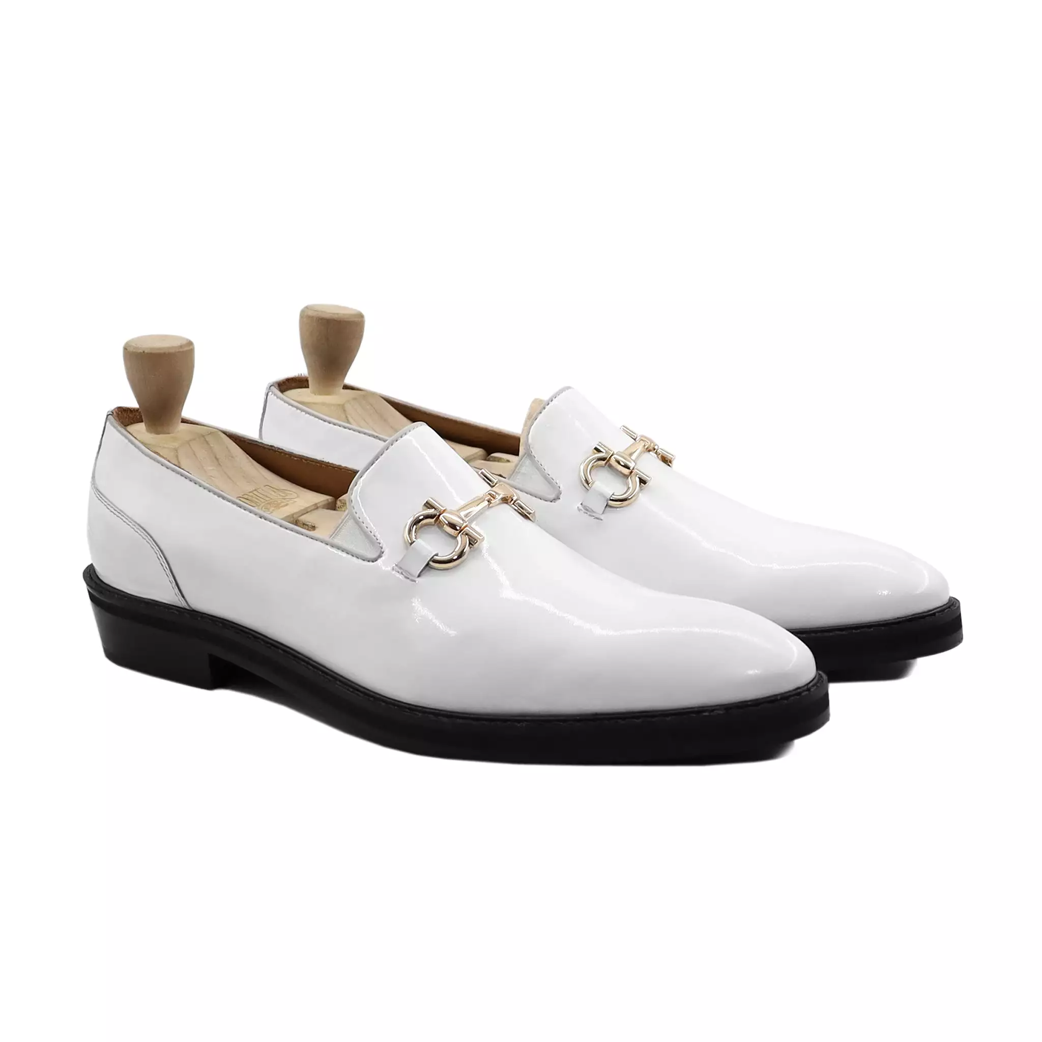 Kal - Men's White Patent Leather Loafer