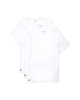 Lacoste Men's White 3-pack Crew Neck Slim Fit Essential T-shirt