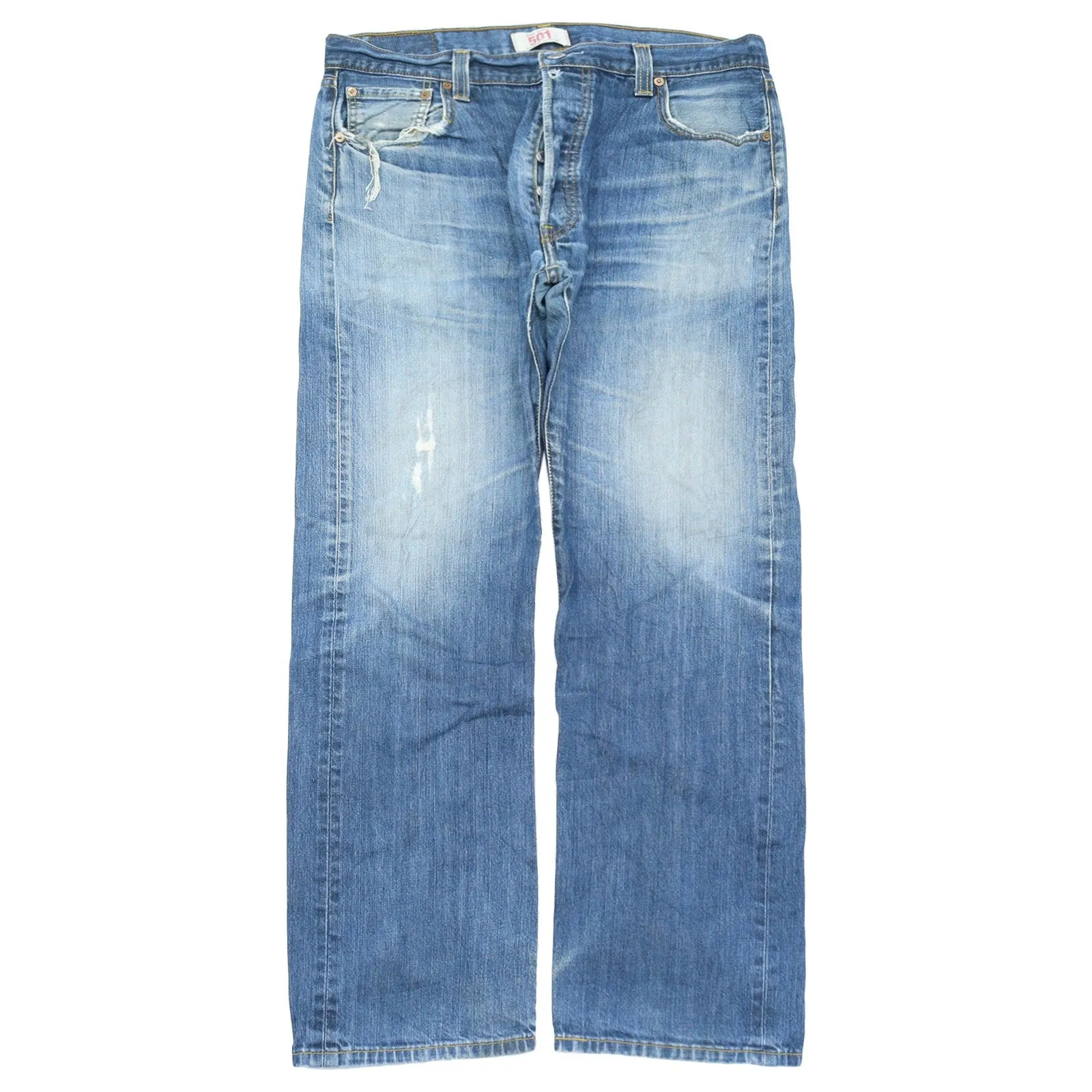 Levi's 501 Distressed Blue Jeans