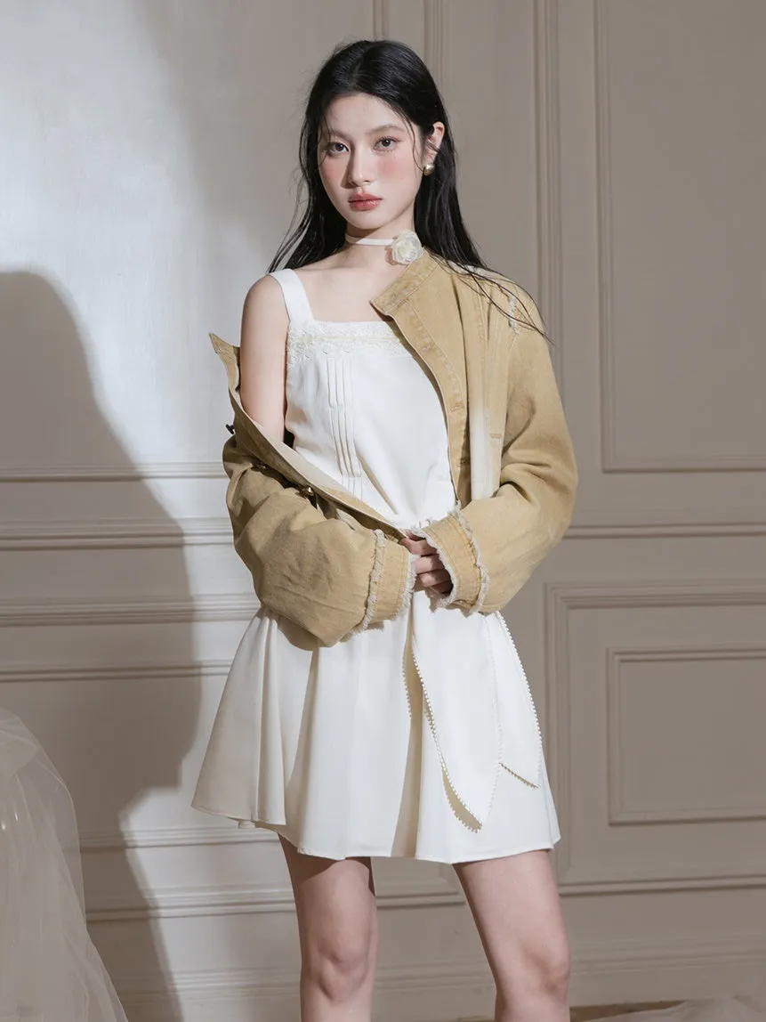 Mao Collar Fringe Short Jacket