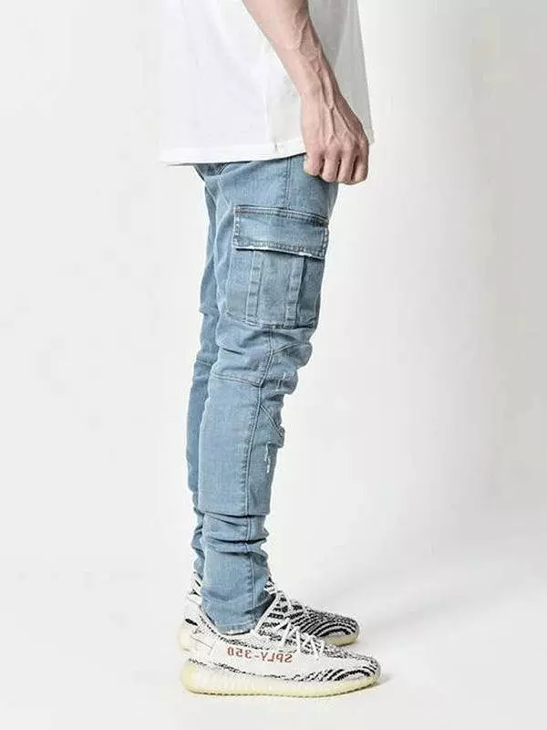 Men Cargo Skinny Jeans