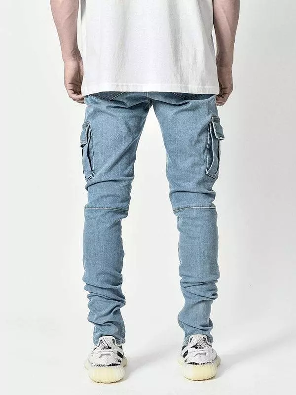 Men Cargo Skinny Jeans