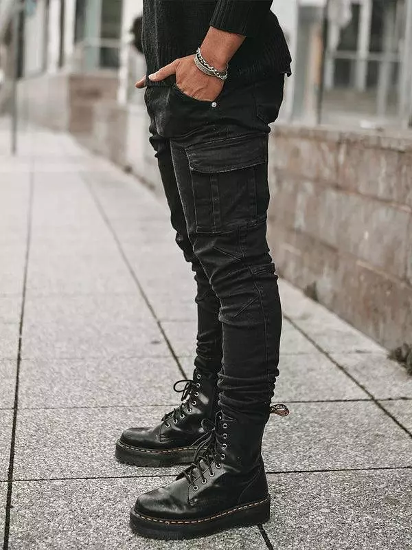 Men Cargo Skinny Jeans