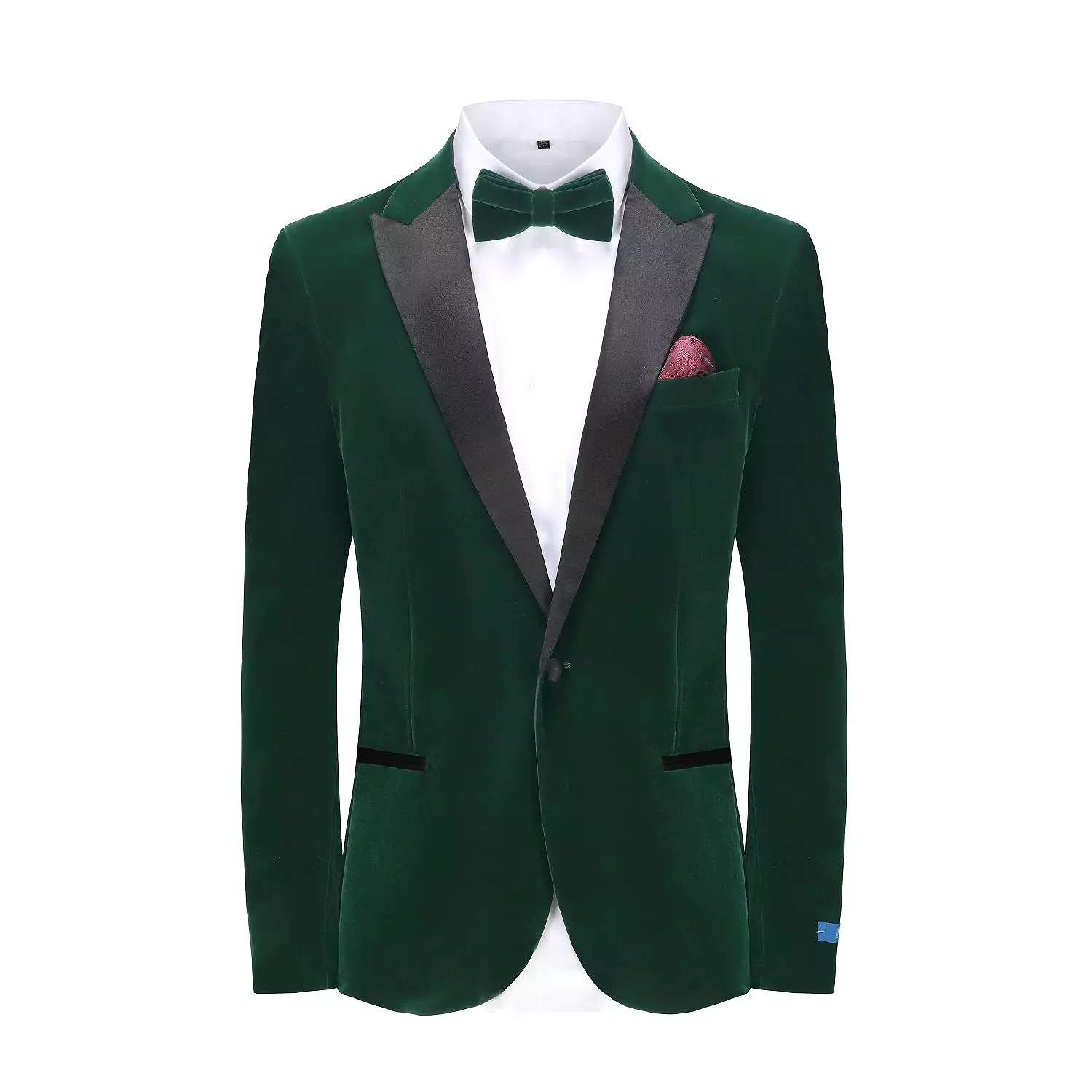 Men's 2-Piece Velvet Birdseye Lapel Slim-Fit Tuxedo With Performance Stretch Pants & Bow Tie