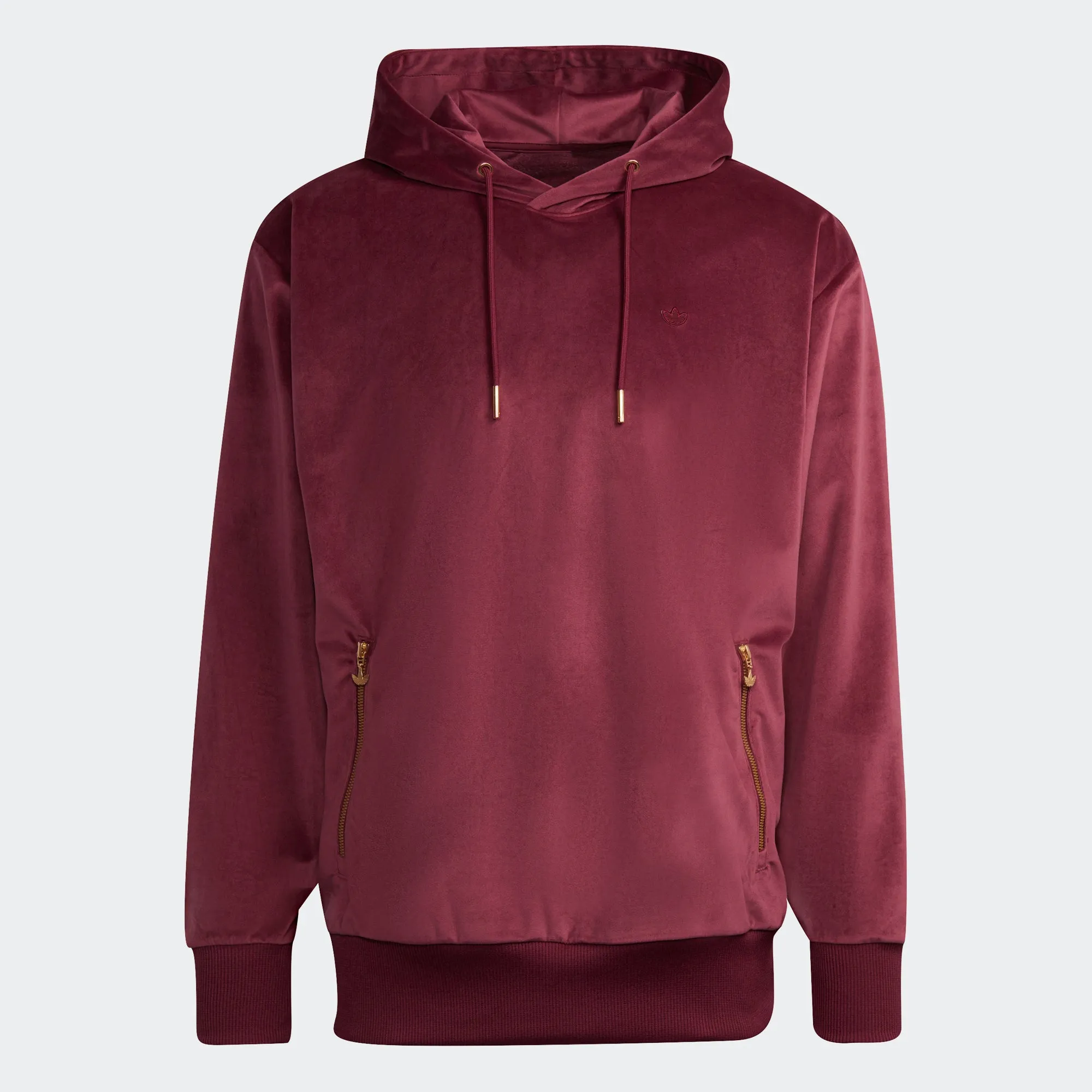 Men’s adidas Originals Adicolor Velour Hoodie Burgundy