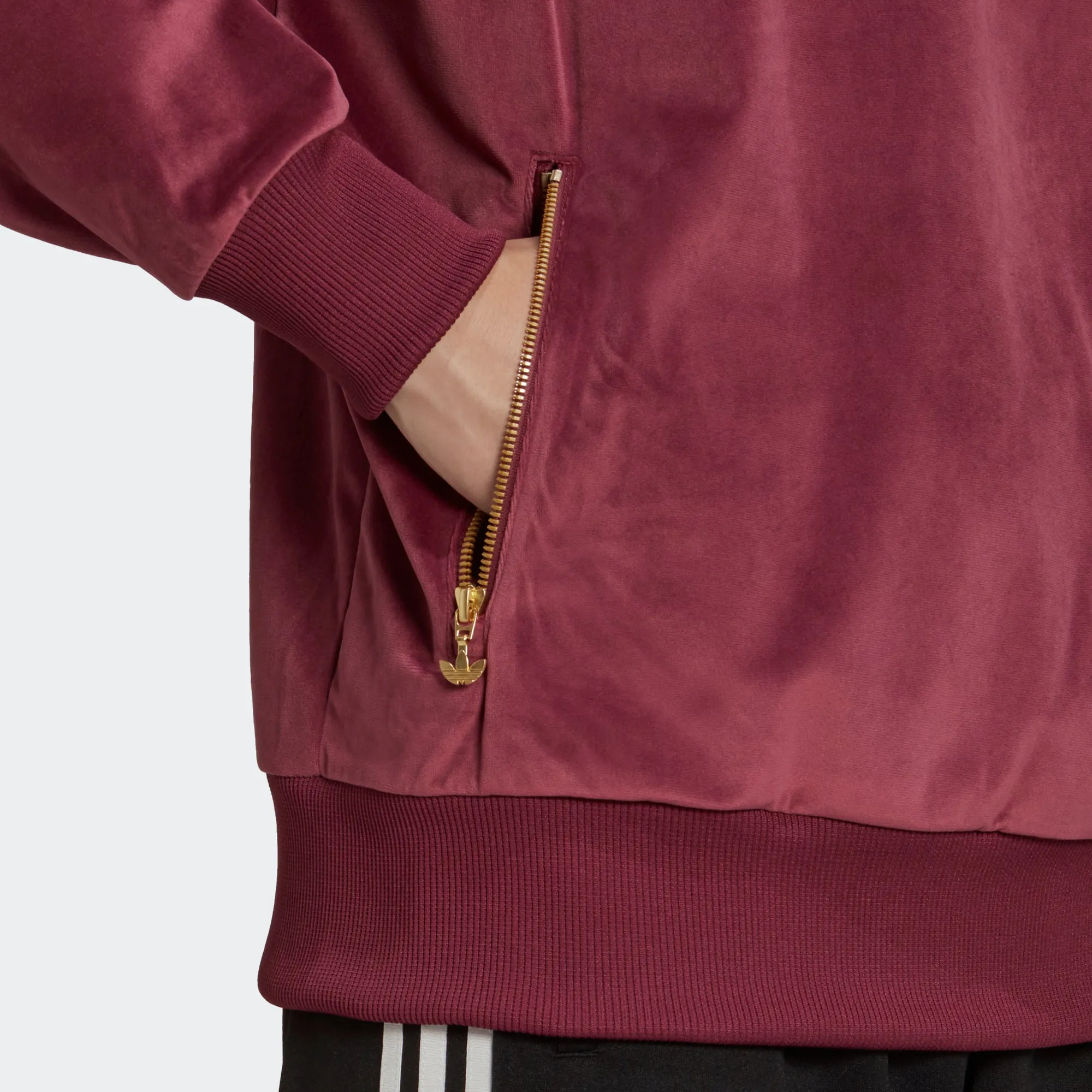 Men’s adidas Originals Adicolor Velour Hoodie Burgundy