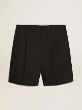 Men's Bermuda shorts in black cotton