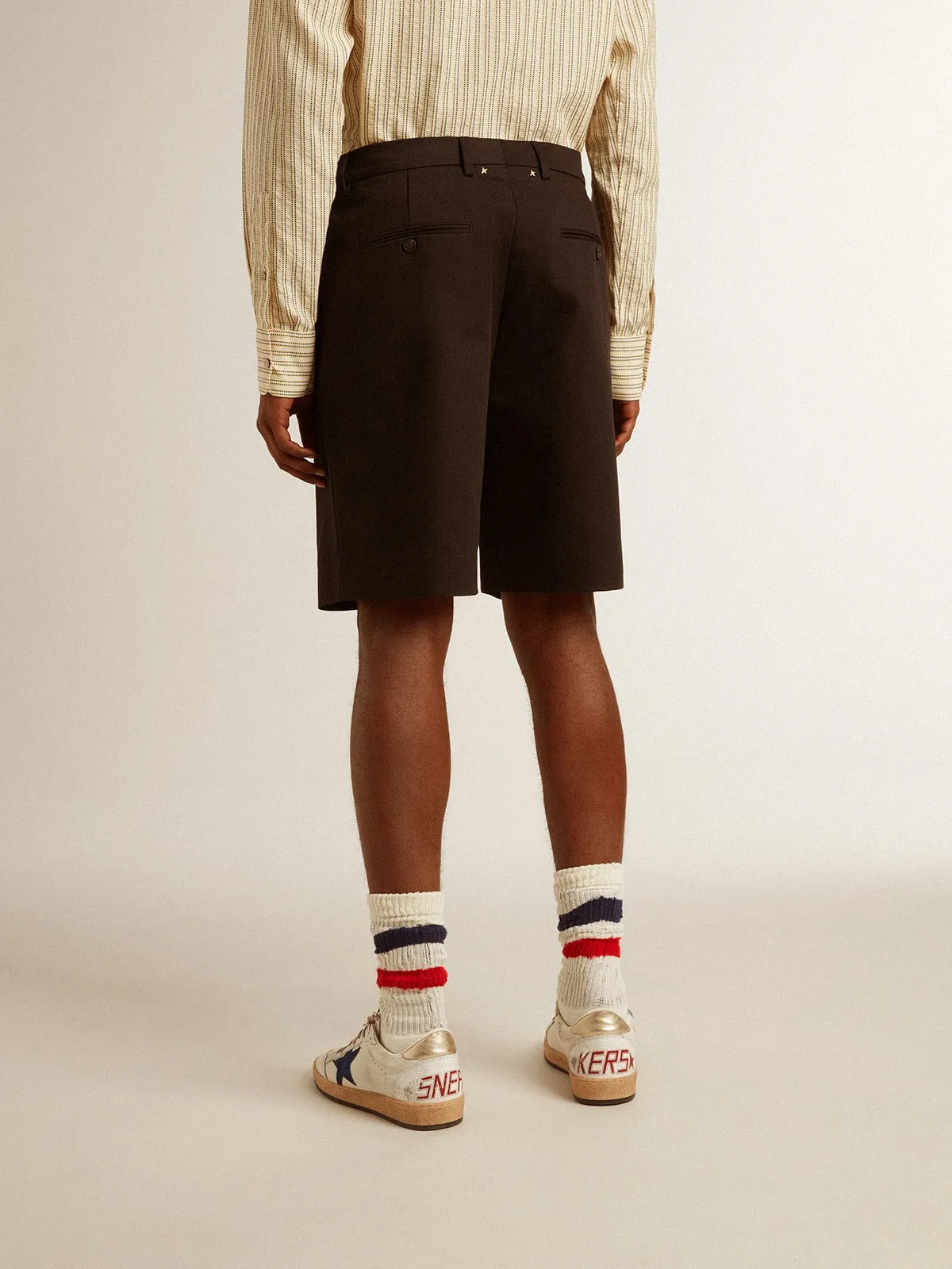 Men's Bermuda shorts in black cotton