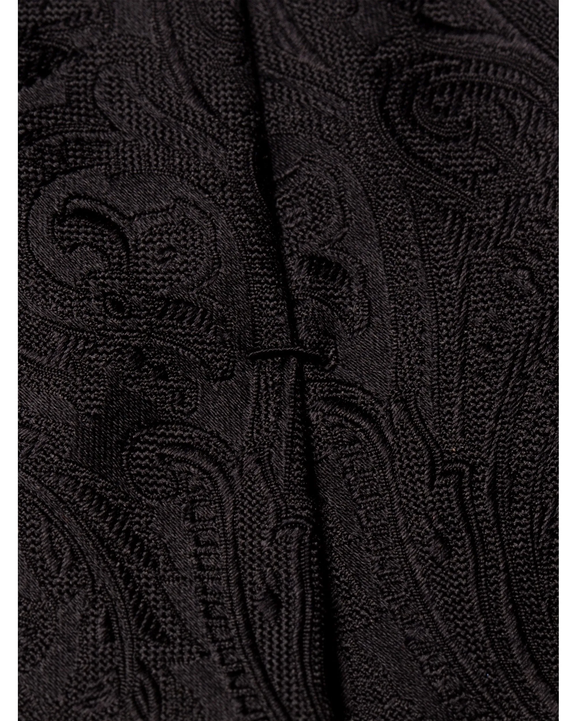 Mens Black Jacquard Paisley Silk Tie