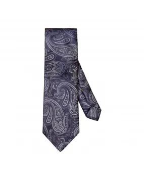 Mens Blue Jacquard Paisley Silk Tie