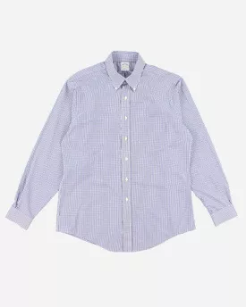 Men's Brookes Brothers Blue Checked Button Up Shirt - M