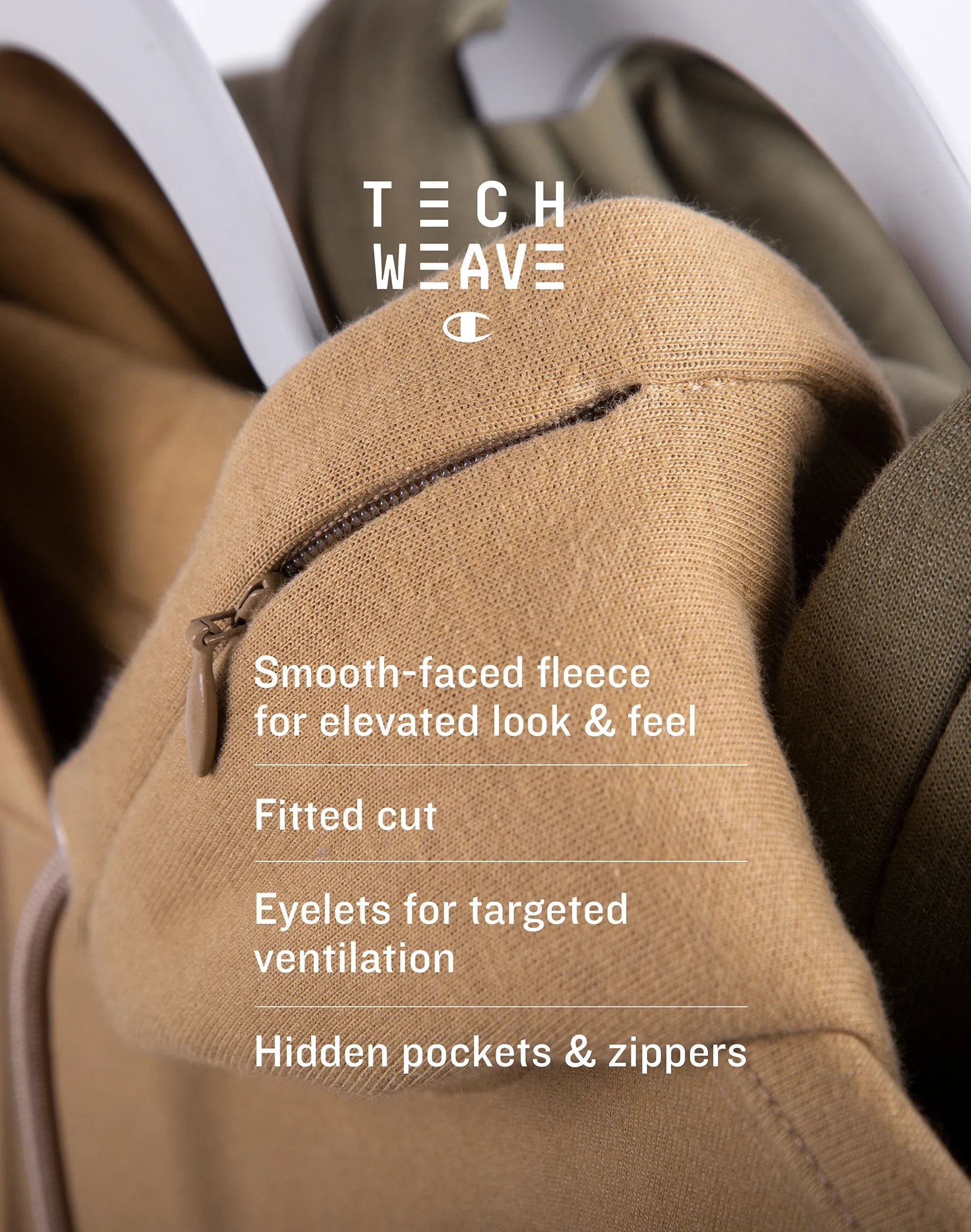 Men's Champion Life Tech Weave Hoodie Whole Wheat Khaki