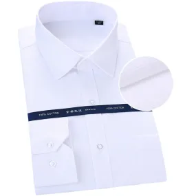 Men's Classic Formal Single Pocket Regular-fit Long Sleeve Office Shirt