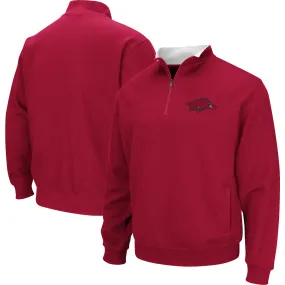 Men's Colosseum Cardinal Arkansas Razorbacks Big & Tall Tortugas Logo Quarter-Zip Sweatshirt