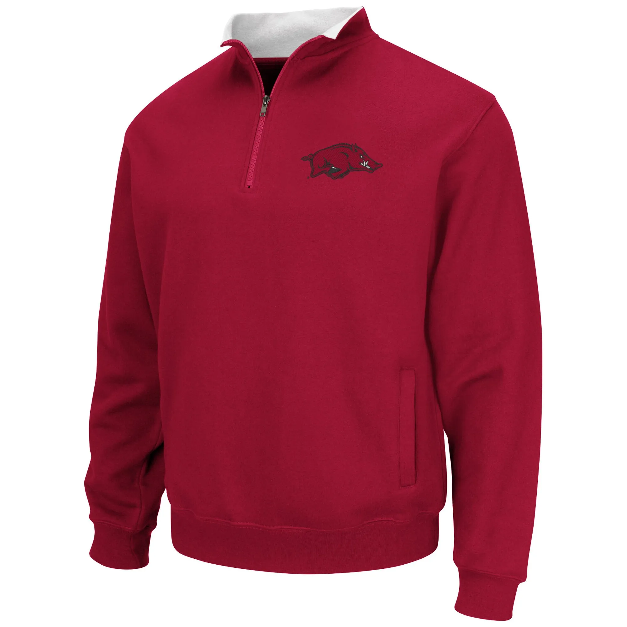 Men's Colosseum Cardinal Arkansas Razorbacks Big & Tall Tortugas Logo Quarter-Zip Sweatshirt