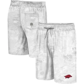 Men's Colosseum White Arkansas Razorbacks Realtree Aspect Ohana Swim Shorts