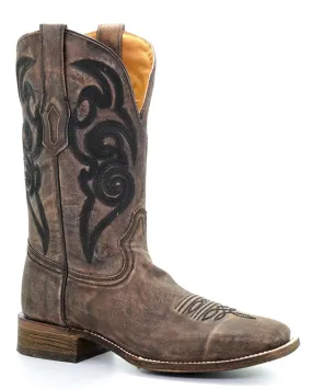 Men's Embroidered Boots - Brown