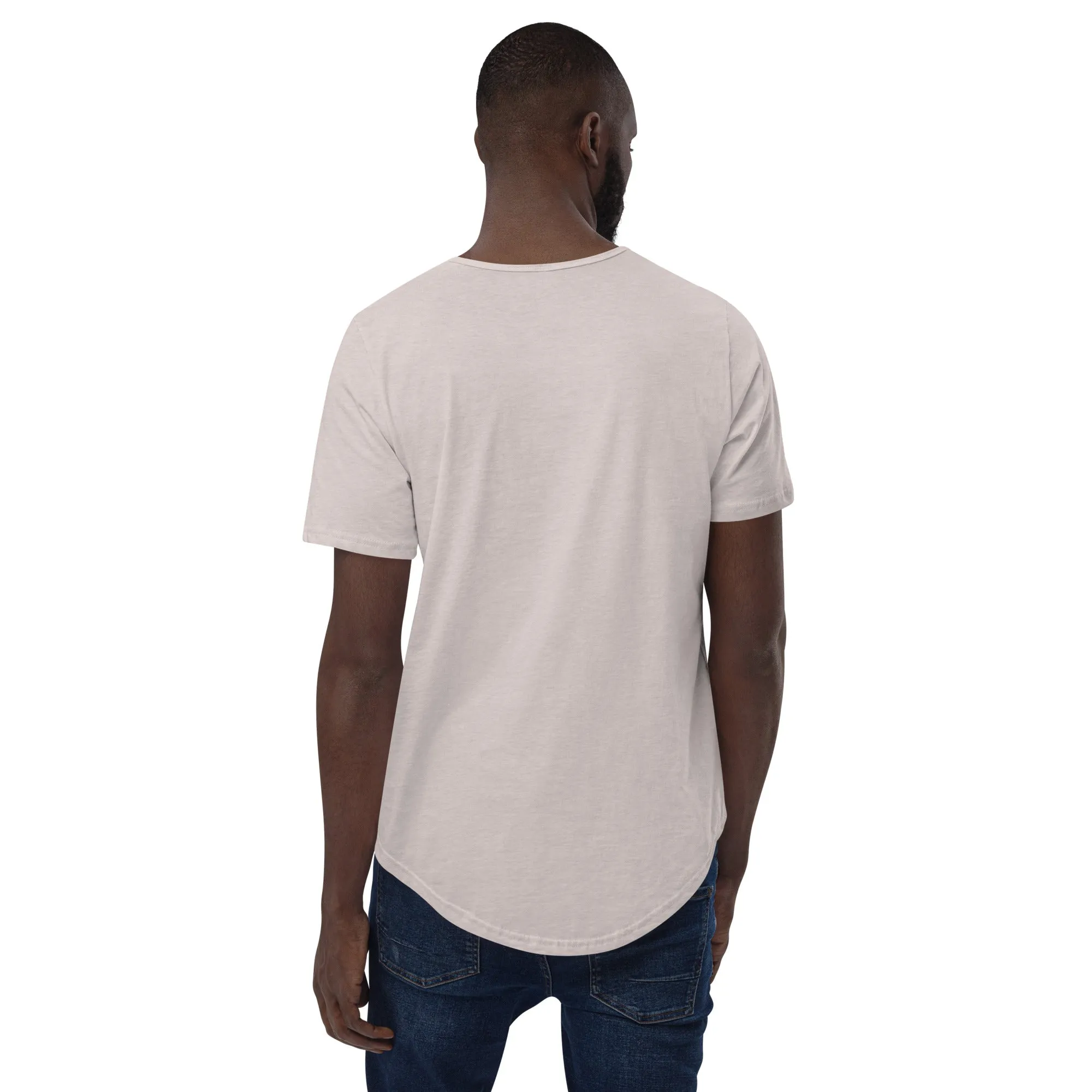 Men's Gerald Black Curved Bottom Hem Regular Fit Statement T-Shirts