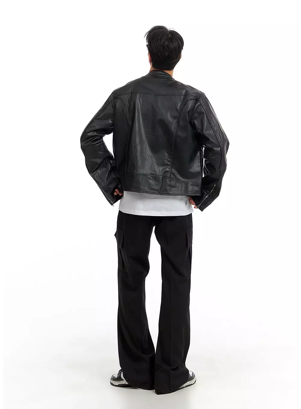 Men's Leather Biker Jacket IA401