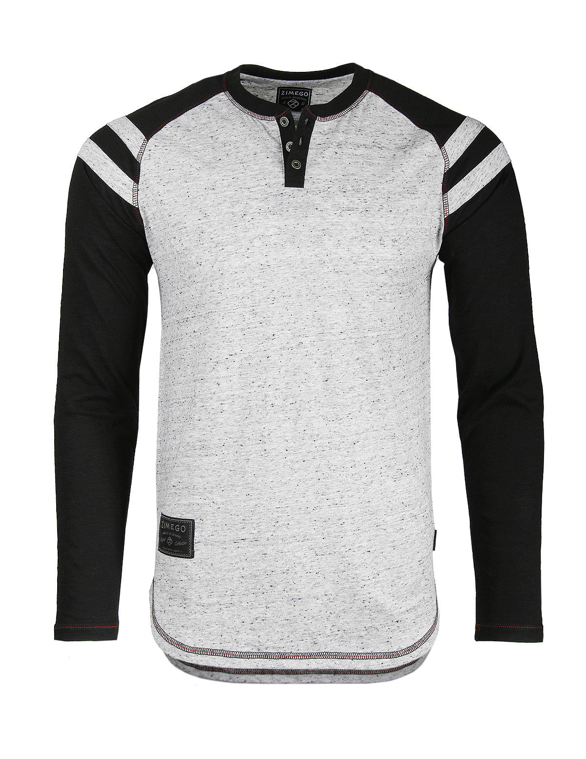 Men's Long Sleeve Double Layered Y-Neck Fashion Henley