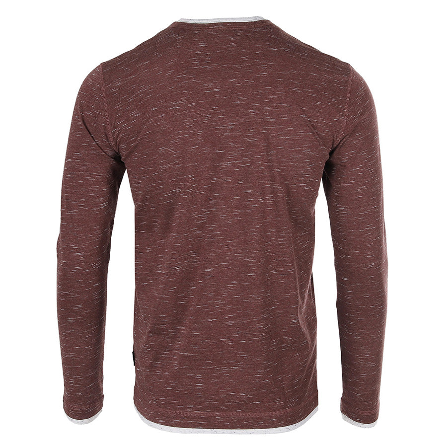 Men's Long Sleeve Double Layered Y-Neck Fashion Henley