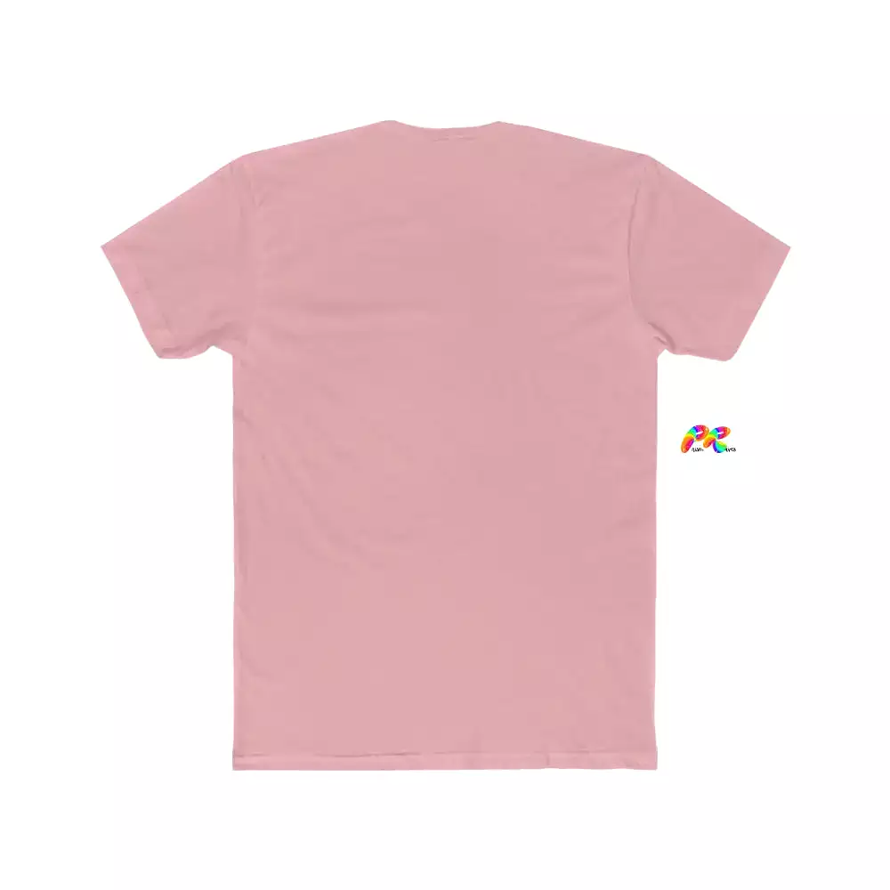 Men's Pride w Rainbow Lines Cotton Crew T-Shirt