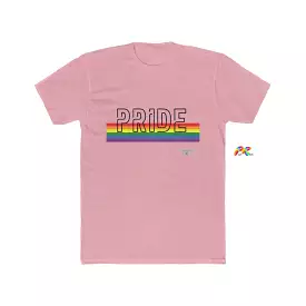 Men's Pride w Rainbow Lines Cotton Crew T-Shirt