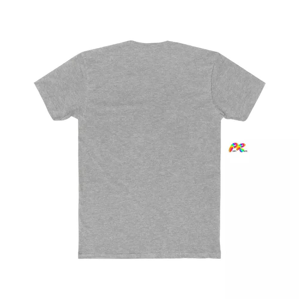 Men's Pride w Rainbow Lines Cotton Crew T-Shirt