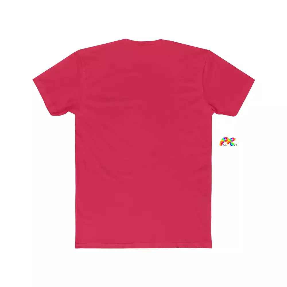 Men's Pride w Rainbow Lines Cotton Crew T-Shirt