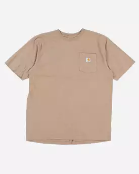 Men's Tan Carhartt Logo Pocket T shirt - L