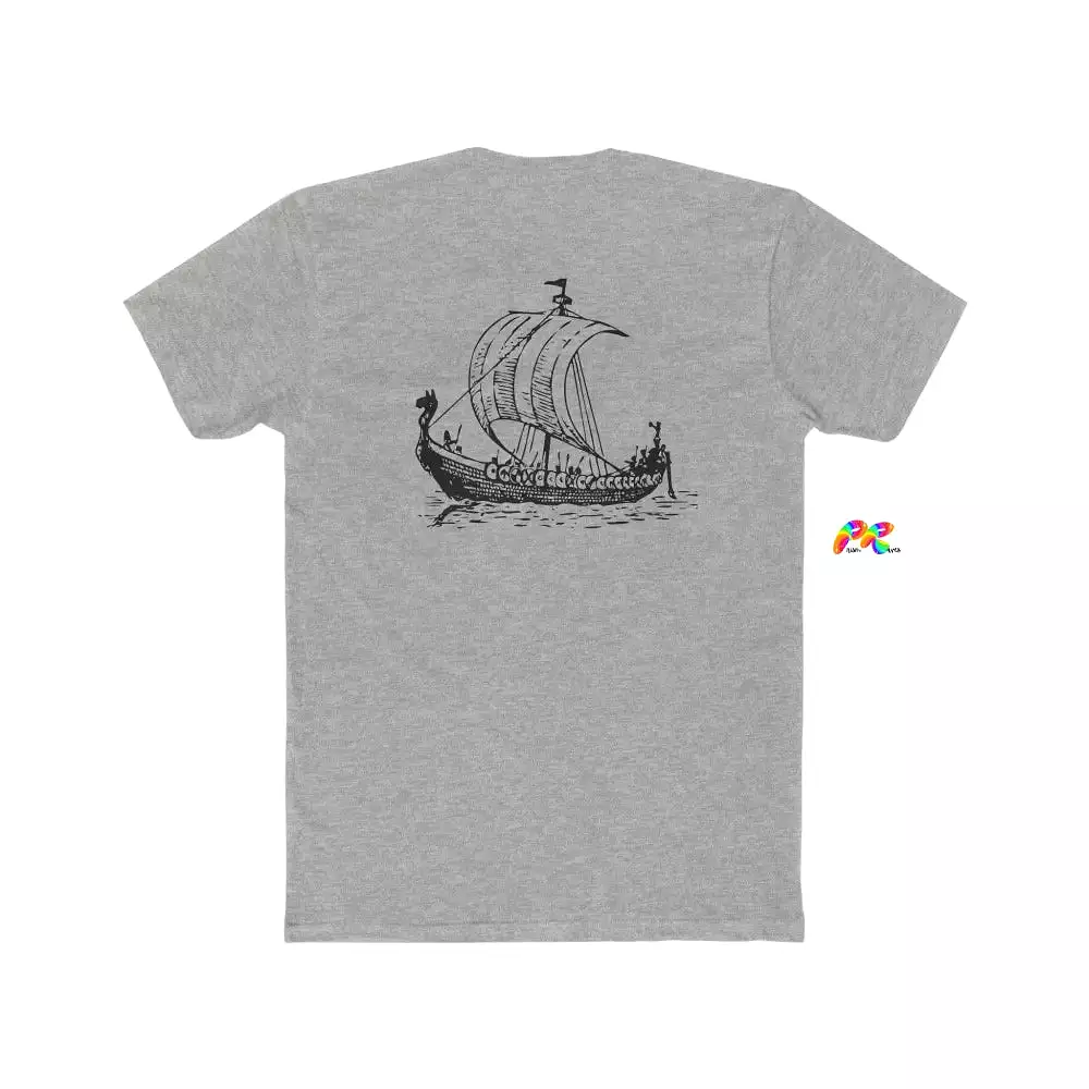 Men's Viking Ship Cotton Crew T-Shirt