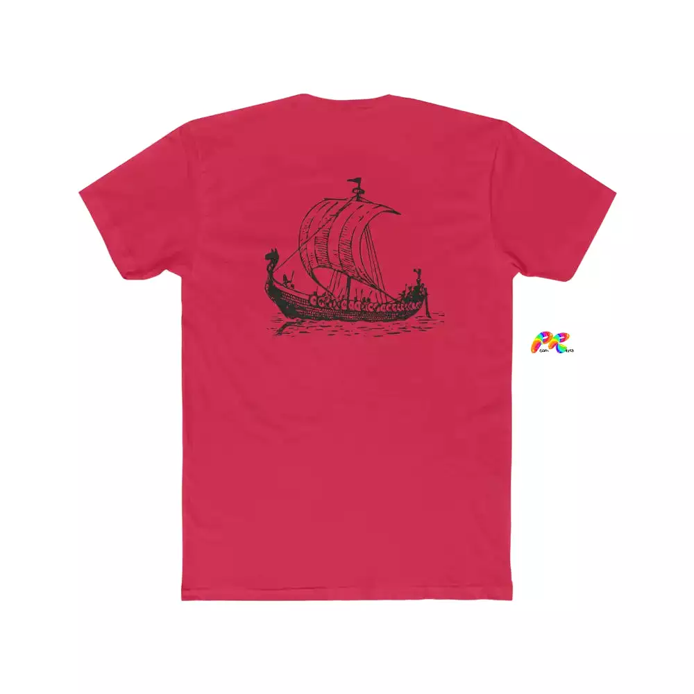 Men's Viking Ship Cotton Crew T-Shirt