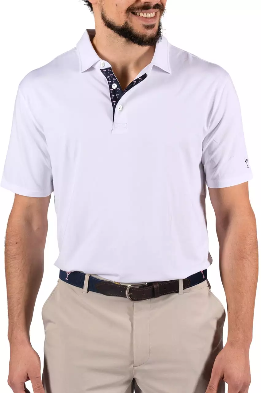 Men's White Sport Polo